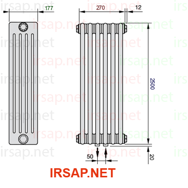 Радиатор IRSAP Tesi 52500/6 T50 CL 01